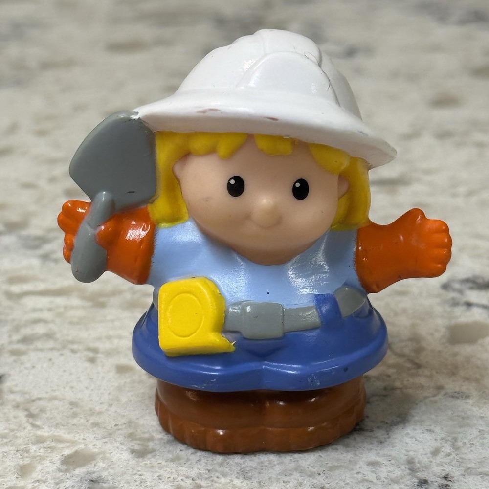 Fisher Price Little People Construction Sarah Lynn Girl Blonde Hair 2008 2010